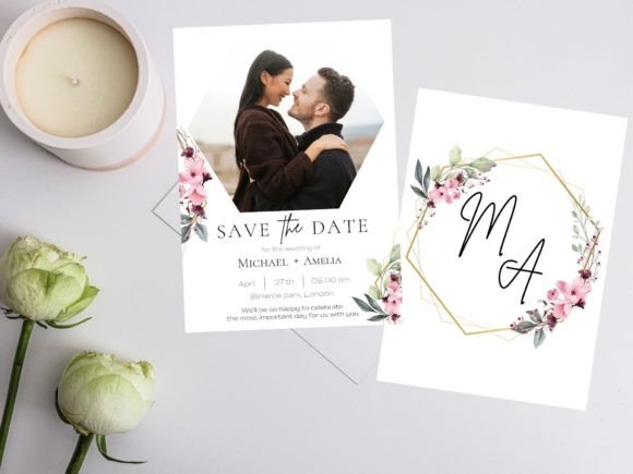 Download Floral Photo Save the Date Card Template - Date Collection