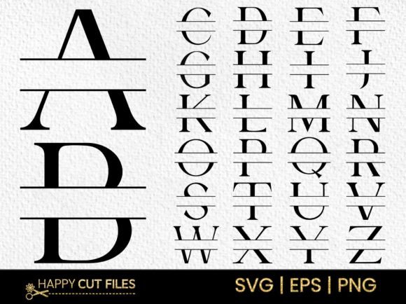 Download Modern Spilt Font Letter Monogram SVG - Letter Collection