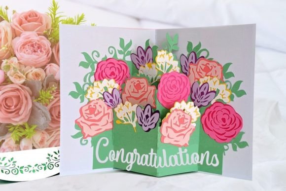 Download Flower Bouquet 3D Pop Up Card - Lower Collection