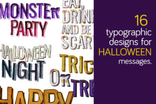 Download 16 Typographic Design for Halloween - Graphic Collection