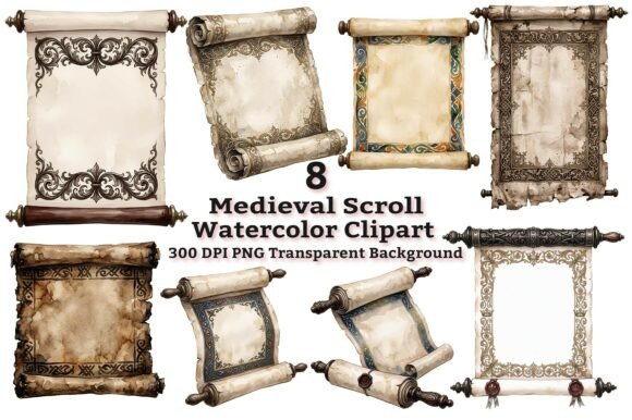 Download Antique Medieval Scroll Clipart - Scroll Collection