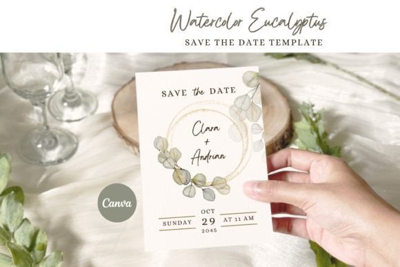 Download Eucalyptus Save the Date Template - Date Collection