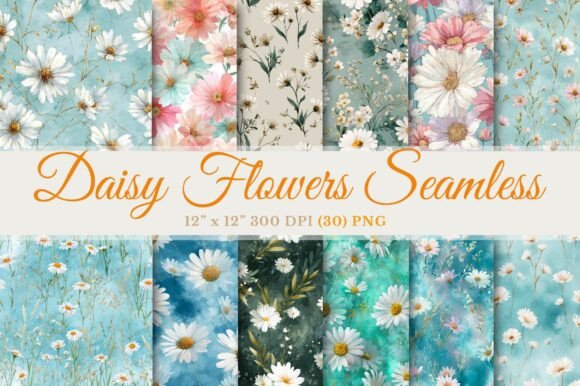 Download Daisy Flowers Watercolor Floral Seamless - Lower Collection
