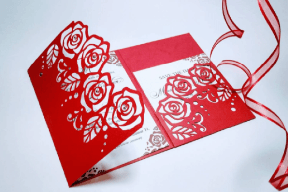 Download Wedding Roses Tri Fold Pocket Card - Old Collection