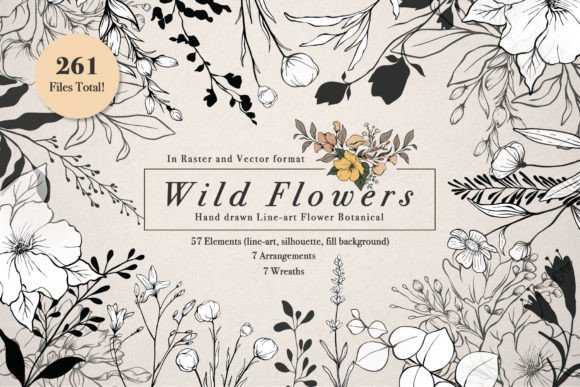 Download WILD FLOWERS Illustration Botanical - Lower Collection