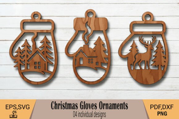 Download Christmas Gloves Ornaments Laser Cut SVG - Premium Resources
